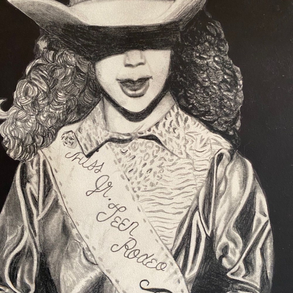 Charcoal Drawing: Jr Teen Rodeo Queen - Picture 2 of 2
